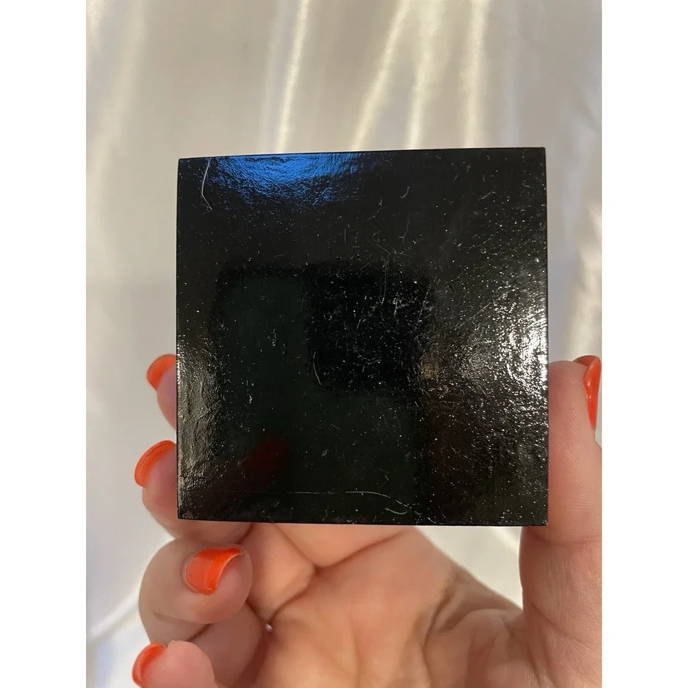 Vintage Black Lacquer Santa Claus Christmas Hand Painted Trinket Box